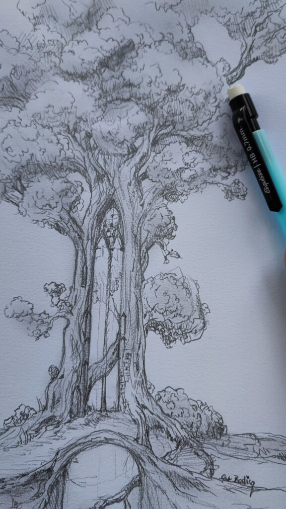 the Rescued Cat, dessin crayon